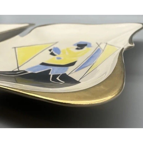 Vintage Norwegian Fisherman Porcelain Hand Painted Platters Norway Signed Set 2 - Picture 15 of 16